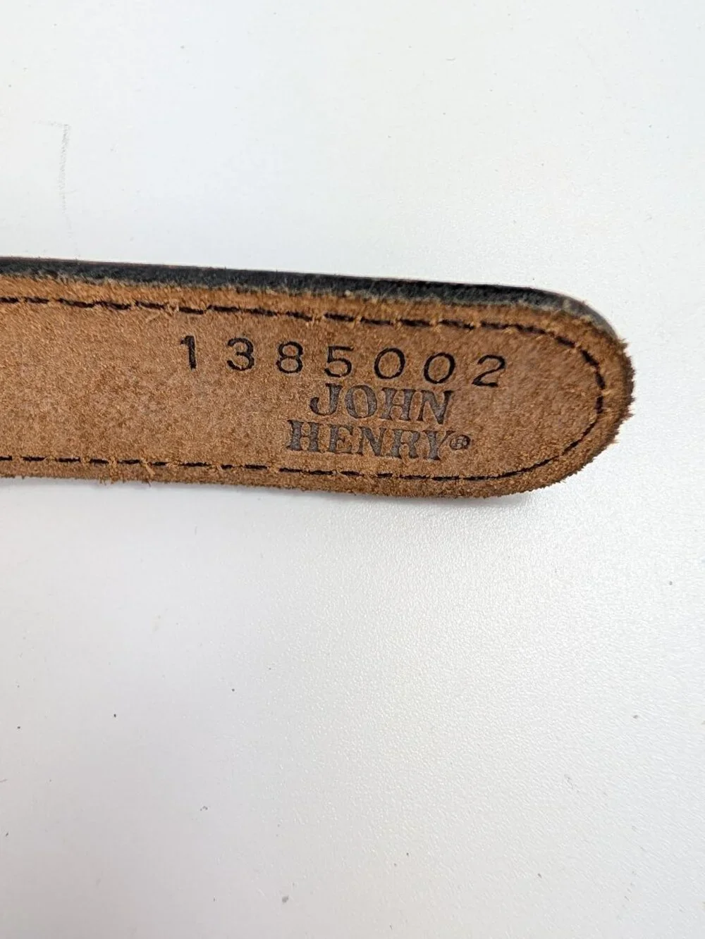 Vintage John Henry Woven Fabric & Leather Belt Unisex Size 38